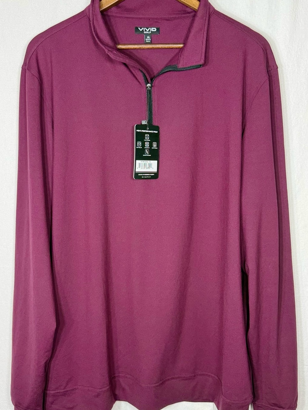 ViVI Men's Quarter-Zip Pullover - Burgondy